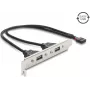 Chapa de slot USB 2.0 Delock com 2 x portas EASY-USB Type-A