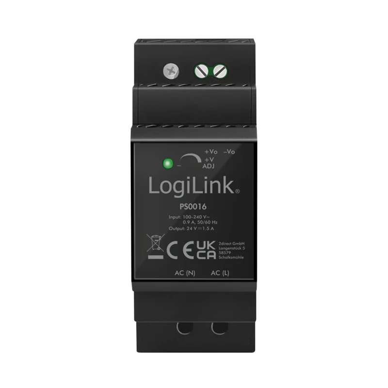 LogiLink PS0016 Fonte de alimentação para calha DIN, 36 W 24 V