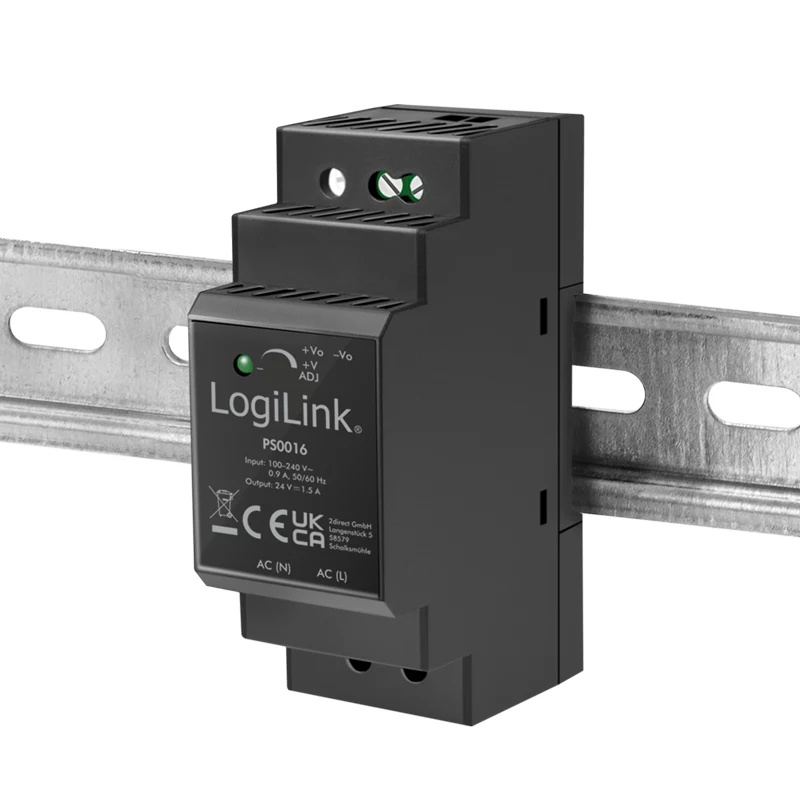 LogiLink PS0016 Fonte de alimentação para calha DIN, 36 W 24 V