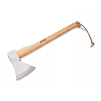 Machado de campo Boker Plus Appalachian Axe Large 09BO255, aço carbono 1055, cabo de nogueira, bainha de couro