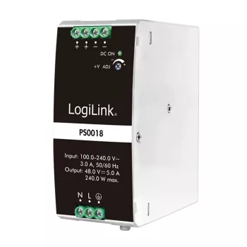 Fonte de alimentação profissional para calha DIN LogiLink 240 W 48 V