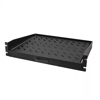 Prateleira de consola extensível LogiLink 19 inch 2U, 350 mm de profundidade, 30 kg de carga, preto