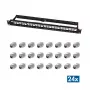 Patch panel modular 24 portas Cat.6A Keystone LogiLink, 19