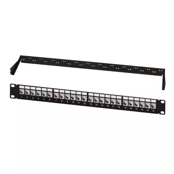 Patch panel modular 24 portas Cat.6A Keystone LogiLink, 19 inch/1U, preto, EconLine