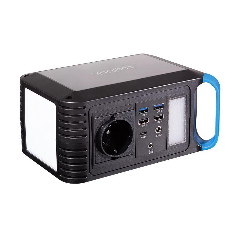 LogiLink Powerstation 200W, 148Wh Li-ion, onda sinusoidal pura, USB-C PD 45W, luz LED
