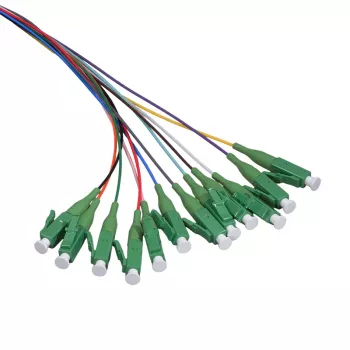 Conjunto de pigtails de fibra LogiLink 12 x LC/APC OS2 (G657.A1), 2 m, colorido, conector verde
