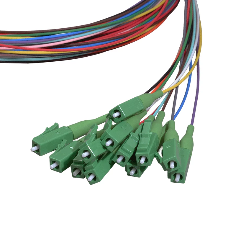 Conjunto de pigtails de fibra LogiLink 12 x LC/APC OS2 (G657.A1), 2 m, colorido, conector verde