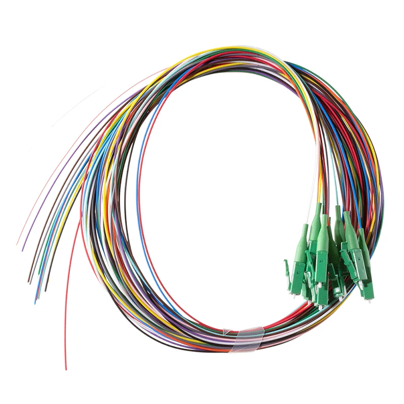 Conjunto de pigtails de fibra LogiLink 12 x LC/APC OS2 (G657.A1), 2 m, colorido, conector verde