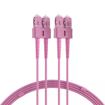 Cabo de rede de fibra ótica EFB Elektronik O0318.1-1.2 SC duplex OM4 multimodo, 1 m, violeta, LSZH