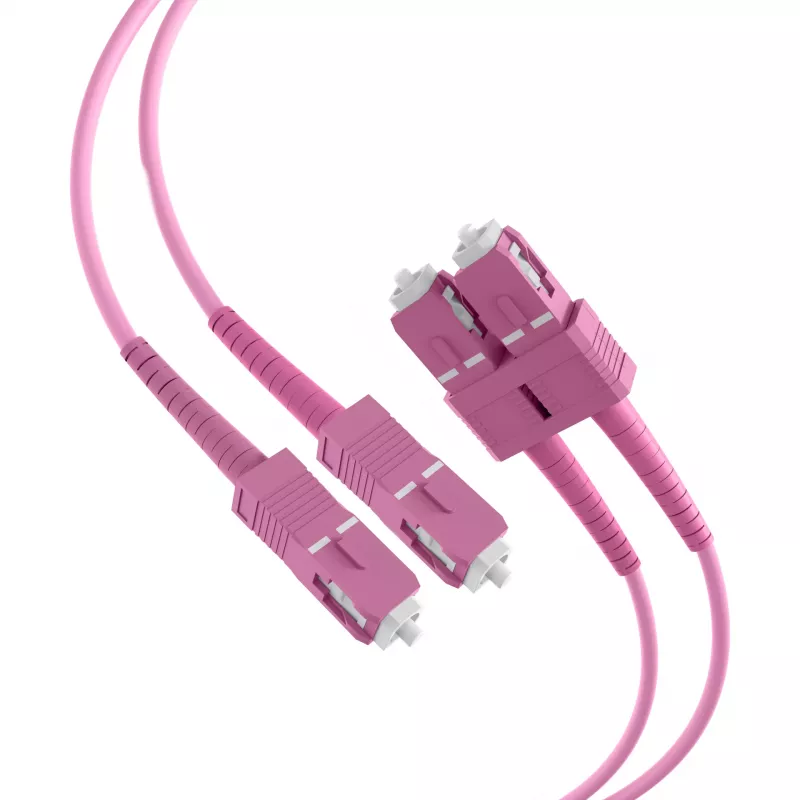 Cabo de rede de fibra ótica EFB Elektronik O0318.1-1.2 SC duplex OM4 multimodo, 1 m, violeta, LSZH
