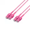 Cabo de rede de fibra ótica EFB Elektronik O0318.1-1.2 SC duplex OM4 multimodo, 1 m, violeta, LSZH