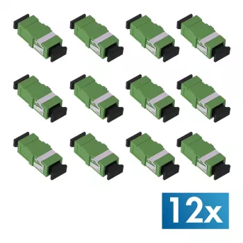 Adaptador de fibra ótica LogiLink SC simplex, verde, sem flange, pack de 12