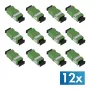 Adaptador de fibra ótica LogiLink SC simplex, verde, sem flange, pack de 12