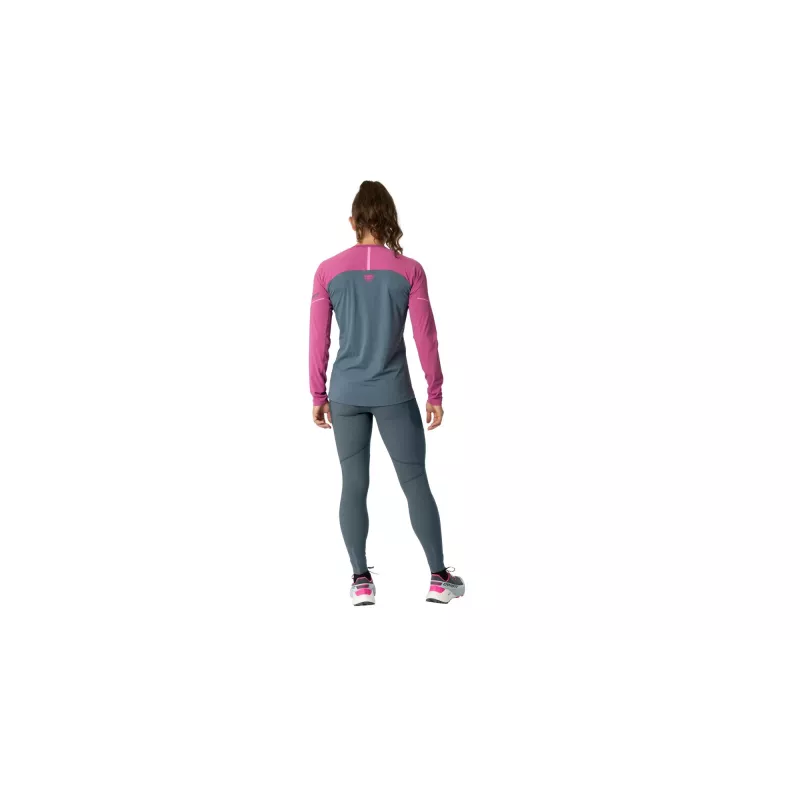 T-shirt de corrida de manga comprida Dynafit Alpine Pro para mulher, magenta, tamanho M