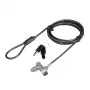 LogiLink NBS015 fechadura universal com chave para portáteis, ultrabooks, MacBook Pro e tablets – cabo de aço galvanizado, 2 m, preto/prateado