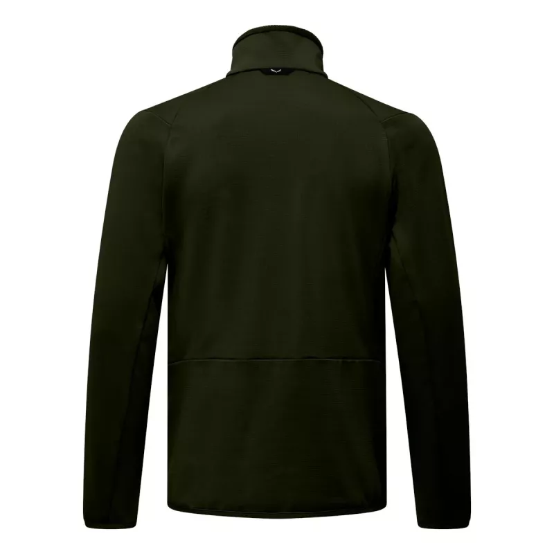 Salewa Puez Cammino sweatshirt de forro polar com fecho completo de homem verde-azeitona escuro