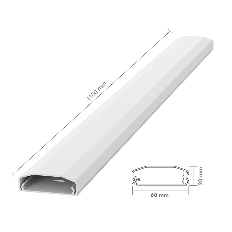 LogiLink canal de cabos, PVC, 750 x 60 x 20 mm, branco, autoadesivo, com tampa de encaixe