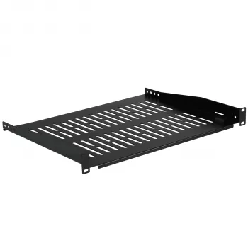 EFB Elektronik prateleira fixa de rack 19 polegadas 1U, 350 mm de profundidade, carga de 10 kg, preto RAL 9005