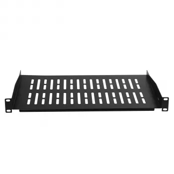 EFB Elektronik prateleira fixa de rack 19 polegadas 1U, 350 mm de profundidade, carga de 10 kg, preto RAL 9005