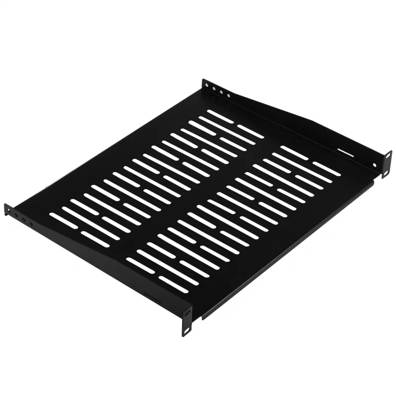 EFB Elektronik prateleira fixa de rack 19 polegadas 1U, 350 mm de profundidade, carga de 10 kg, preto RAL 9005