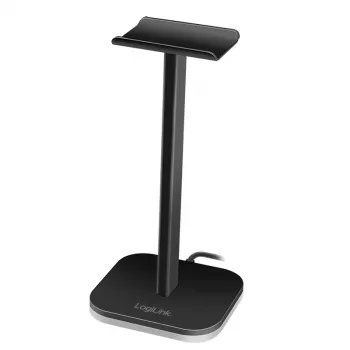 LogiLink suporte para auscultadores com luz RGB, preto