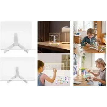LogiLink quadro de mensagens LED 20x20 cm com 7 canetas de néon, alimentado por USB, acrílico, multicolor