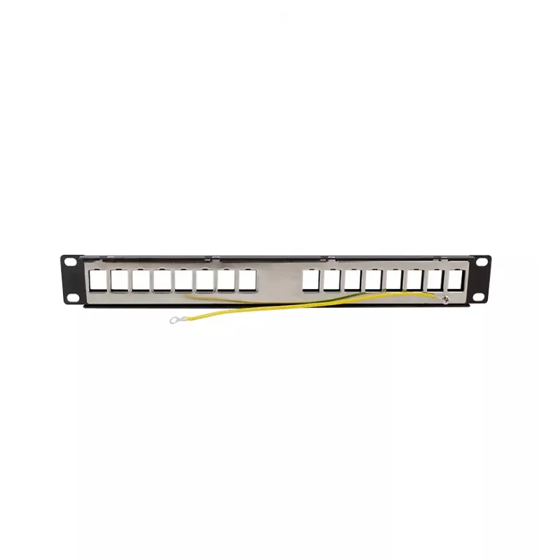 LOGILINK patch panel modular keystone Cat.6A de 16 portas, 19/1U, com 3 anéis de cabos, preto