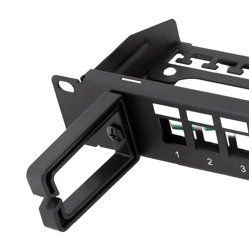 LOGILINK patch panel modular keystone Cat.6A de 16 portas, 19/1U, com 3 anéis de cabos, preto
