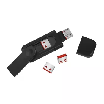 LogiLink AU0054 bloqueador de porta USB-A com 1 chave e 4 bloqueadores, versão de viagem, preto