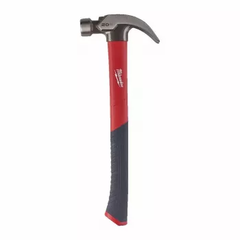 Milwaukee martelo de carpinteiro 570g com unha curva e cabo de fibra de vidro com iniciador de pregos magnético