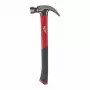 Milwaukee martelo de carpinteiro 570g com unha curva e cabo de fibra de vidro com iniciador de pregos magnético