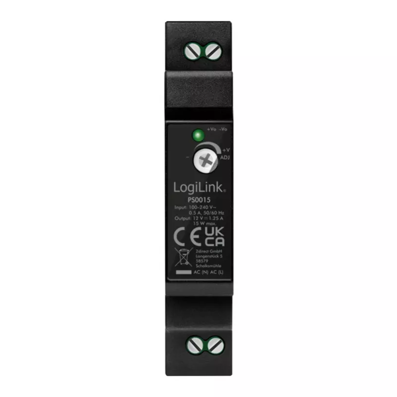 LOGILINK fonte de alimentação para calha DIN 15 W / 12 V