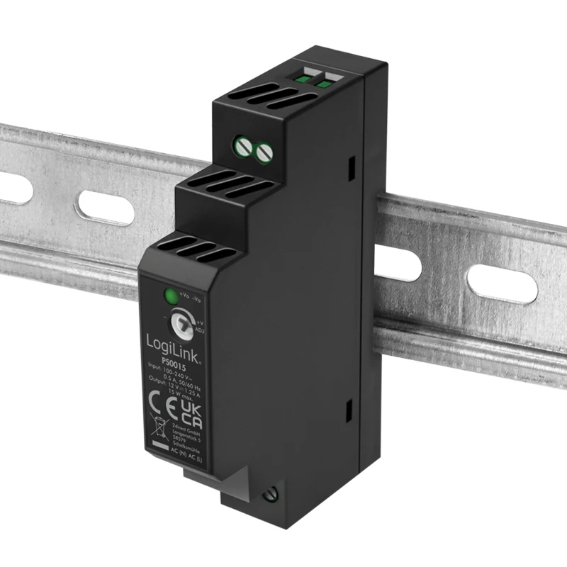 LOGILINK fonte de alimentação para calha DIN 15 W / 12 V