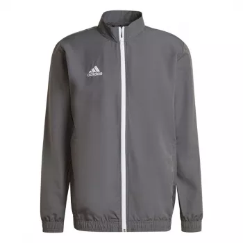 Casaco de apresentação adidas Entrada 22 para homem cinzento com fecho de correr poliéster reciclado treino de futebol