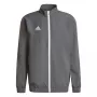 Casaco de apresentação adidas Entrada 22 para homem cinzento com fecho de correr poliéster reciclado treino de futebol