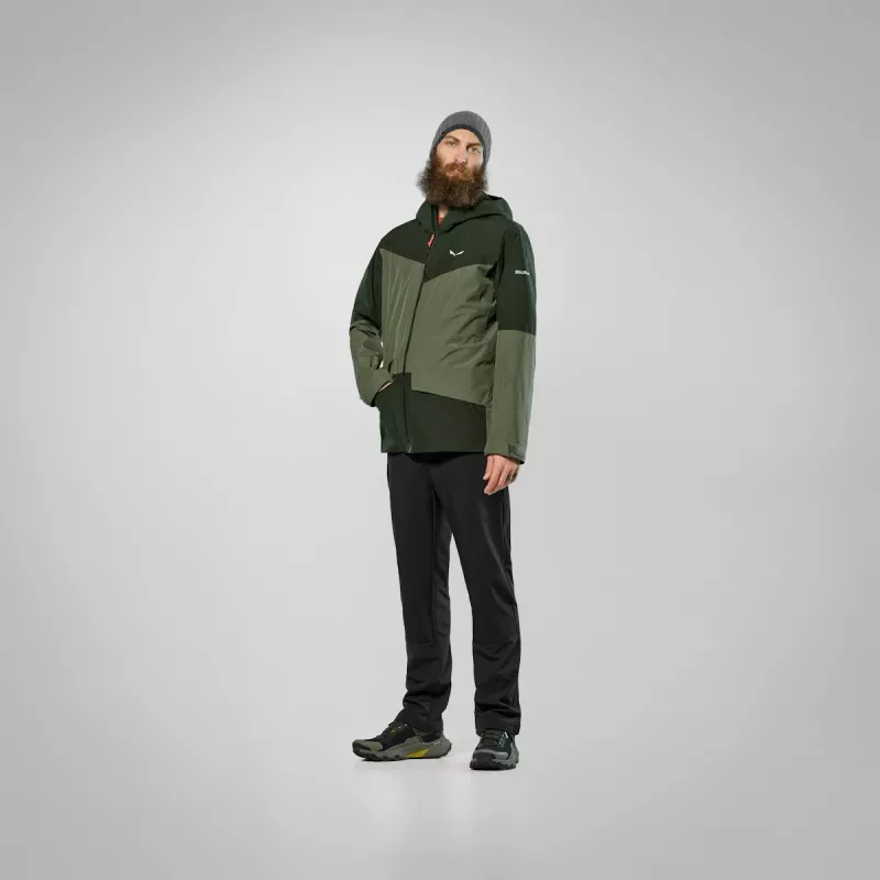 Casaco hardshell Salewa Puez GTX 2L para homem verde-azeitona-escuro tamanho L