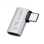 Adaptador LogiLink USB4 Type-C 90°, C/M para C/F, 40 Gbit/s, 240W, 8K/60Hz, alumínio, prateado