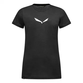 T-shirt Salewa Solid Dry mulher Black Out tamanho L
