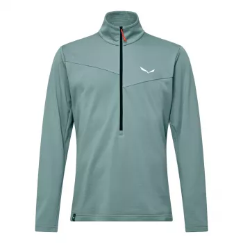 Casaco de polar Salewa Puez Cammino Polarlite com meio fecho de correr para homem, Willow, S