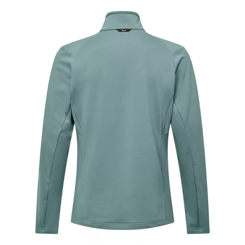 Casaco de polar Salewa Puez Cammino Polarlite com meio fecho de correr - verde-salva