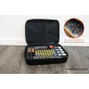 Caixa de armazenamento de pilhas Kabelmeister com testador integrado para AA, AAA, C, D, 9V e pilhas de botão - preto