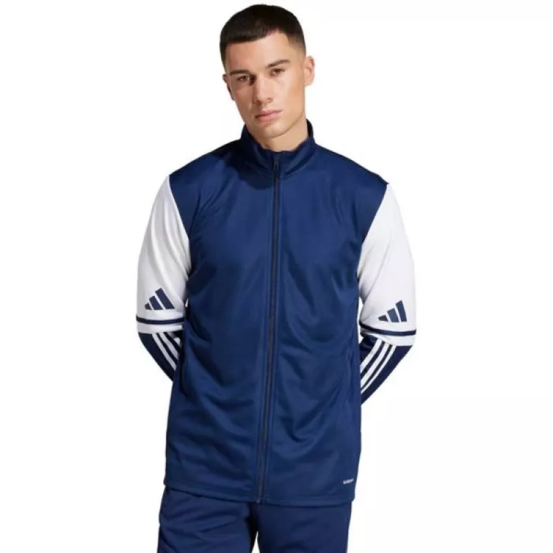 adidas Squadra 25 Top de treino para homem, manga comprida, azul-marinho/branco, tamanho M