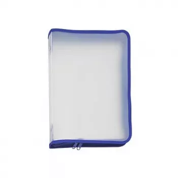 Saco de documentos A4 com fecho de correr em PVC transparente FolderSys com costuras reforçadas, resistente a salpicos, abertura superior, reutilizável