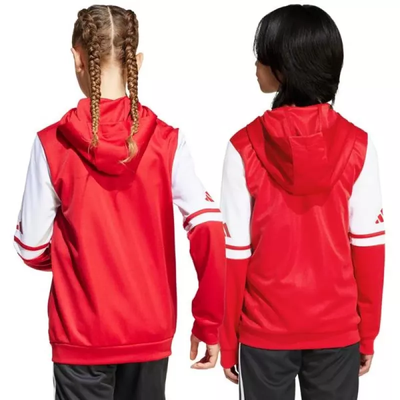 Sweatshirt com capuz adidas Squadra 25 criança Team Power Red/branco 164 cm