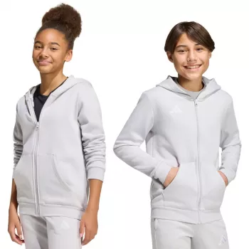 adidas Entrada 26 sweatshirt com capuz e fecho completo criança cinzento-claro KH1779 164cm