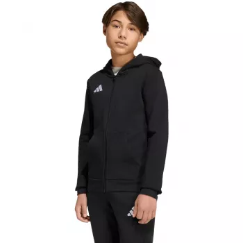 Sweatshirt com capuz adidas Entrada 26 com fecho completo criança preto 128cm