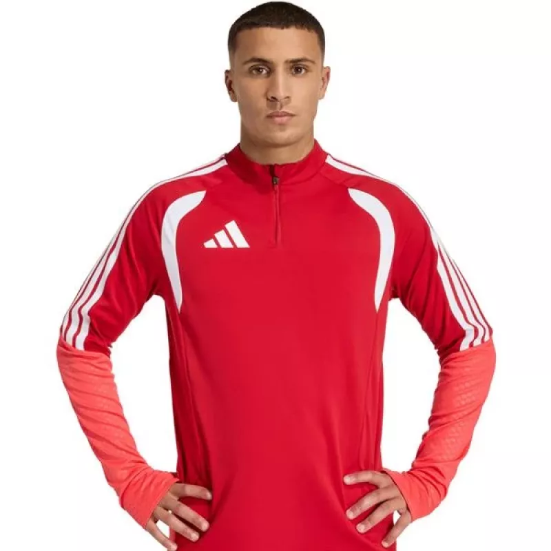 Top de treino adidas Tiro 26 Competition homem manga comprida com meio fecho vermelho tamanho L