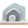 TONIES Mini Estante - Casa 11003995 (rosa) - Estante de MDF em forma de casa rosa com 2 prateleiras, 3 compartimentos, para quarto de criança, quarto de bebé, certificado EN 71