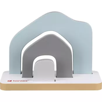 TONIES Mini Estante - Casa 11003995 (rosa) - Estante de MDF em forma de casa rosa com 2 prateleiras, 3 compartimentos, para quarto de criança, quarto de bebé, certificado EN 71