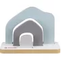TONIES Mini Estante - Casa 11003995 (rosa) - Estante de MDF em forma de casa rosa com 2 prateleiras, 3 compartimentos, para quarto de criança, quarto de bebé, certificado EN 71